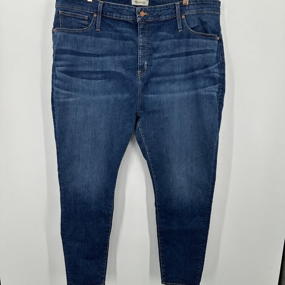 Madewell Women's Curvy High Rise Skinny Blue Denim Jeans‎ Pants Size 37 - Picture 2 of 10
